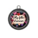 Pendentif Cabochon Argent - ma fille d'amour