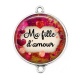Connecteur Cabochon Argent - ma fille d'amour