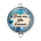 Connecteur Cabochon Argent - pour ma fille d'amour