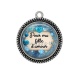 Pendentif Cabochon Argent - pour ma fille d'amour