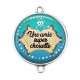 Connecteur Cabochon Argent - une amie super chouette