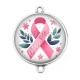 Connecteur Cabochon Argent - octobre rose