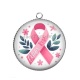 Pendentif Cabochon Argent - octobre rose