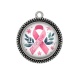 Pendentif Cabochon Argent - octobre rose