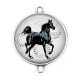 Connecteur Cabochon Argent - cheval
