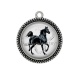 Pendentif Cabochon Argent - cheval