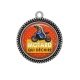 Pendentif Cabochon Argent - motard qui déchire