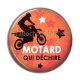 Cabochon Résine - motard qui déchire