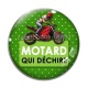 Cabochon Verre - motard qui déchire