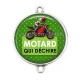 Connecteur Cabochon Argent - motard qui déchire