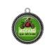 Pendentif Cabochon Argent - motard qui déchire