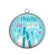 Pendentif Cabochon Argent -  j'peux pas j'ai ski