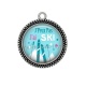 Pendentif Cabochon Argent -  j'peux pas j'ai ski