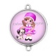 Connecteur Cabochon Argent - petite fille