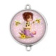 Connecteur Cabochon Argent - petite fille