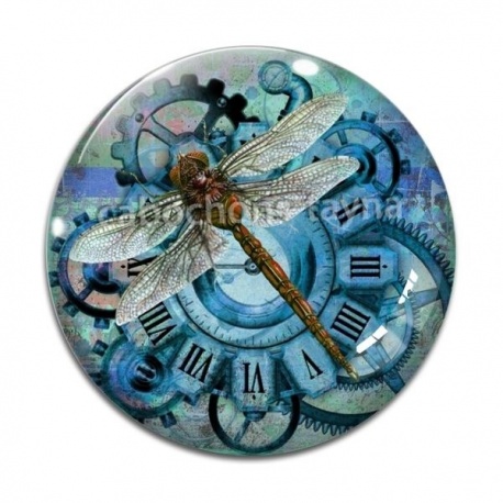 Cabochon Verre - libellule Steampunk
