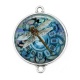 Connecteur Cabochon Argent - libellule Steampunk