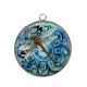 Pendentif Cabochon Argent - libellule Steampunk