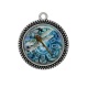 Pendentif Cabochon Argent - libellule Steampunk