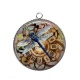 Pendentif Cabochon Argent - libellule Steampunk