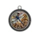 Pendentif Cabochon Argent - libellule Steampunk