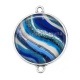 Connecteur Cabochon Argent - Texture vague marbre