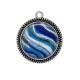 Pendentif Cabochon Argent - Texture vague marbre