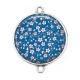 Connecteur Cabochon Argent - fleur style chinoise