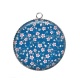 Pendentif Cabochon Argent - fleur style chinoise