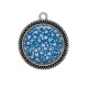 Pendentif Cabochon Argent - fleur style chinoise