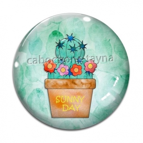 Cabochon Verre - cactus