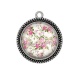 Pendentif Cabochon Argent - fleurs les roses