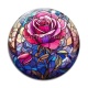 Cabochon Verre - fleur la rose