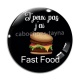 Cabochon Verre - j'peux pas j'ai fast food