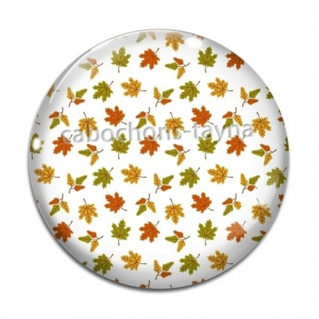 Cabochon Verre - feuille d'automne 