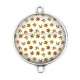 Connecteur Cabochon Argent - feuille d'automne 