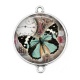 Connecteur Cabochon Argent - papillon Steampunk