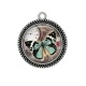Pendentif Cabochon Argent - papillon Steampunk