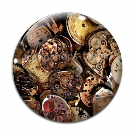 Cabochon Verre - pendule Steampunk 