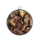 Pendentif Cabochon Argent - pendule Steampunk 