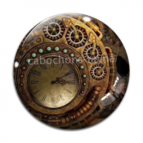 Cabochon Verre - pendule Steampunk