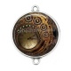 Connecteur Cabochon Argent - pendule Steampunk