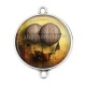Connecteur Cabochon Argent - montgolfière Steampunk