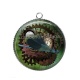 Pendentif Cabochon Argent - Steampunk pendule libellule