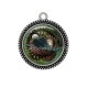 Pendentif Cabochon Argent - Steampunk pendule libellule