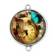 Connecteur Cabochon Argent - Steampunk