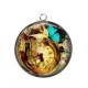 Pendentif Cabochon Argent - Steampunk