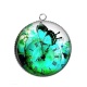 Pendentif Cabochon Argent - Steampunk