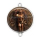 Connecteur Cabochon Argent - Steampunk