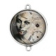 Connecteur Cabochon Argent - Steampunk